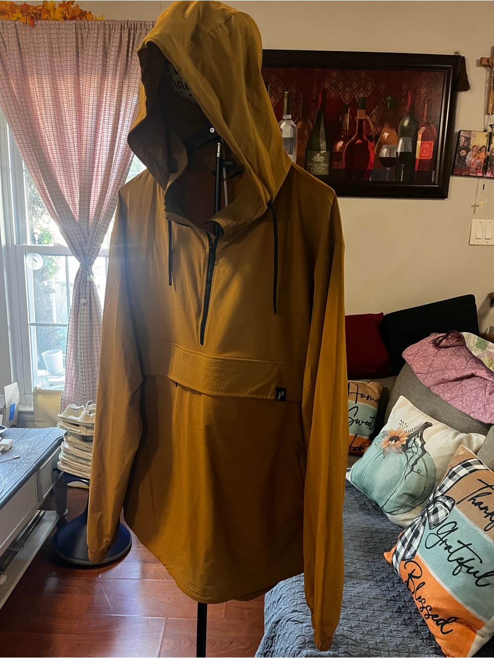 ELF Mustard Yellow Hooded Bomber Pullover